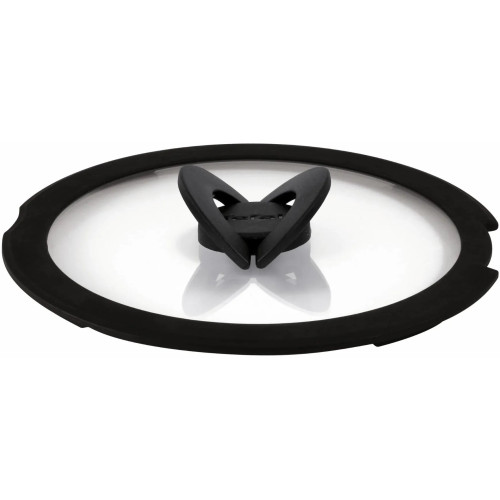 Кришка Tefal Ingenio 28см, скло, силікон, прозоро-чорний