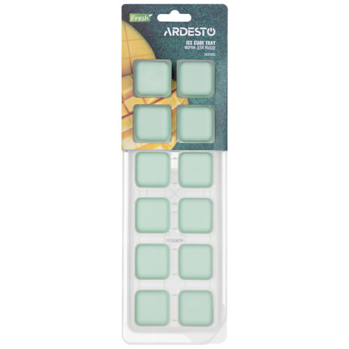 Форма для льоду з кришкою ARDESTO Fresh, 26х9.5х3.5см, силікон, пластик, зелений