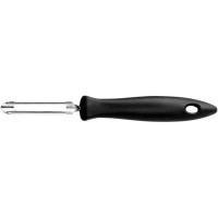 Овочечистка вертикальна Fiskars Essential, з рухомим лезом, 18.4см, нержавіюча сталь, пластик, чорний