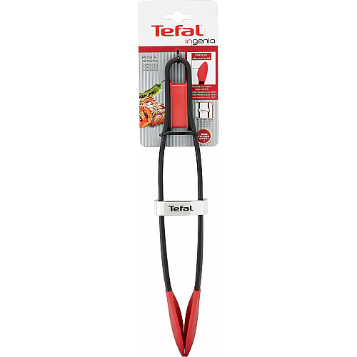 Щипці кухонні Tefal Ingenio, пластик, силікон, чорно-червоний