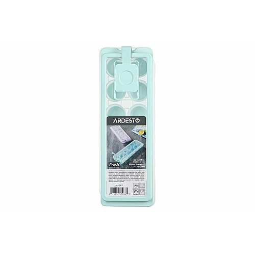 Форма для льда с крышкой ARDESTO Fresh Cylinder, 27х9.5х3.8см, силикон, пластик, голубой