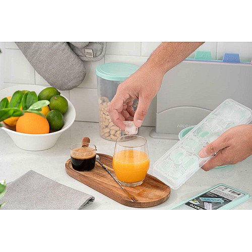 Форма для льда с крышкой ARDESTO Fresh Cylinder, 27х9.5х3.8см, силикон, пластик, голубой