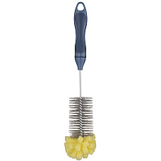 Щітка для миття пляшок з губкою ARDESTO Solid 34х5см, пластик, блакитний
