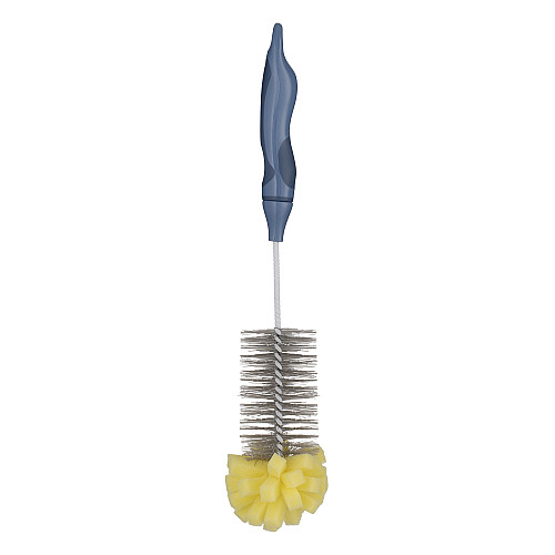Щітка для миття пляшок з губкою ARDESTO Solid 34х5см, пластик, блакитний