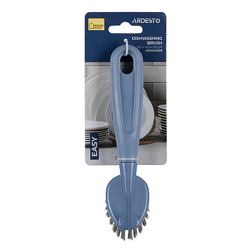 Щітка для миття посуду ARDESTO Easy 18.5х4.3x6.5см, пластик, блакитний