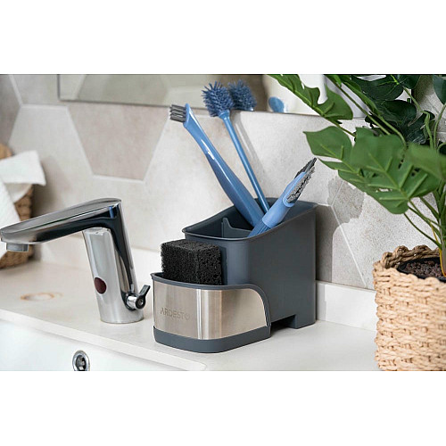 Щітка для миття посуду 2 в 1 ARDESTO Solid 27х6см, пластик, блакитний
