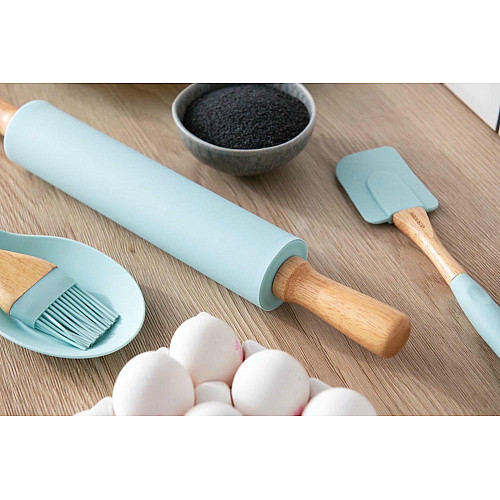 Стакан для теста ARDESTO Tasty baking, 43.5см, силикон, дерево, голубой