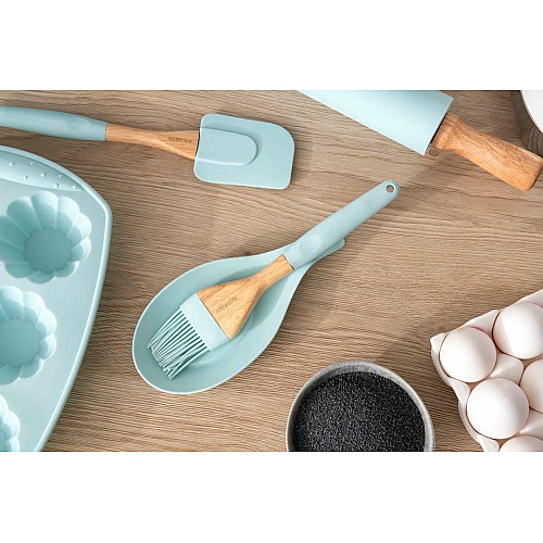 Пензлик ARDESTO Tasty Baking, 24см, силікон, дерево, блакитний