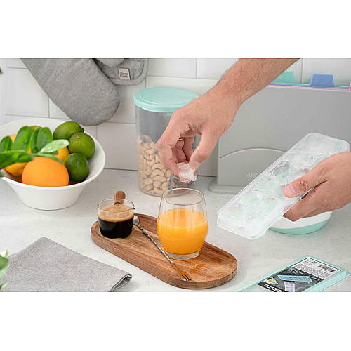 Форма для льда с крышкой ARDESTO Fresh Cylinder, 27х9.5х3.8см, силикон, пластик, голубой