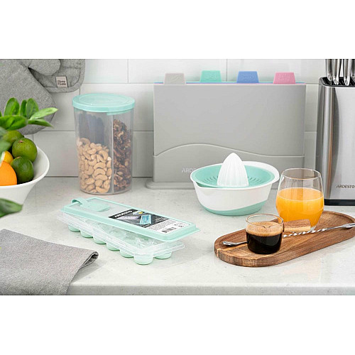 Форма для льда с крышкой ARDESTO Fresh Cylinder, 27х9.5х3.8см, силикон, пластик, голубой