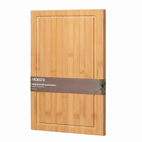 Доска кухонная с желобом ARDESTO Midori, 33х22х1.5см, бамбук