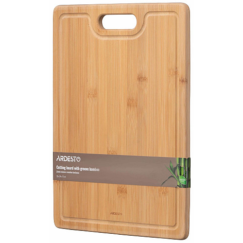 Дошка кухонна з жолобом ARDESTO Midori, 33х24х1.5см, бамбук