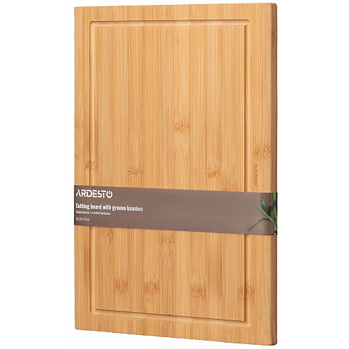 Доска кухонная с желобом ARDESTO Midori, 33х22х1.5см, бамбук