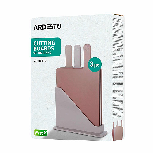 Набір дошок кухонних на підставці ARDESTO Fresh, 3шт, 24.1х33х7.9см, пластик