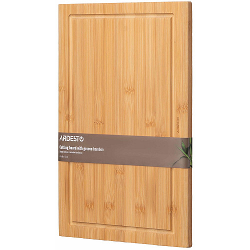 Дошка кухонна з жолобом ARDESTO Midori, 40х28х1.5см, бамбук