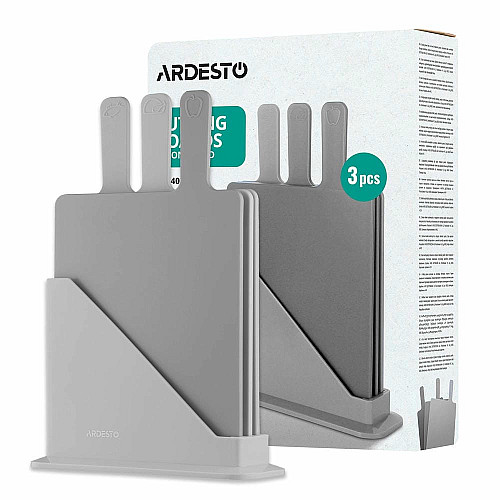Набір дошок кухонних на підставці ARDESTO Fresh, 3шт, 24.1х33х7.9см, пластик