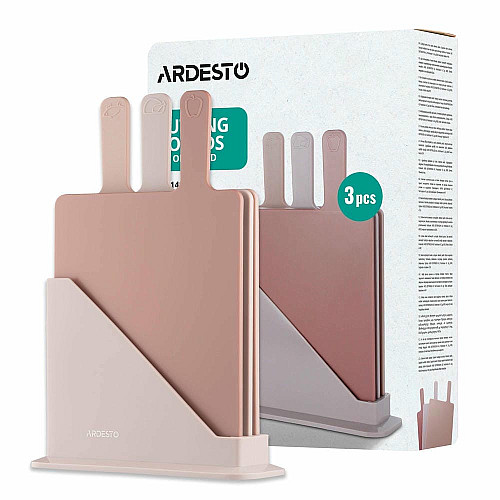 Набір дошок кухонних на підставці ARDESTO Fresh, 3шт, 24.1х33х7.9см, пластик