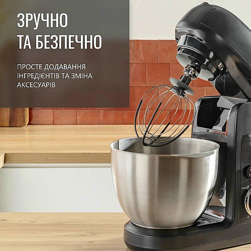 Кухонная машина Tefal Bake Partner 1100Вт, чаша-металл, корпус-пластик, насадок-8, черный