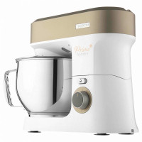 Кухонная машина Sencor 1200Вт, чаша-металл, корпус-пластик, насадок-19, коричнево-белый