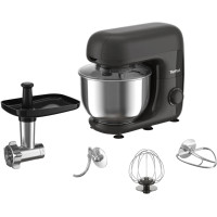 Кухонна машина Tefal Bake Essential 800Вт, чаша-метал, корпус-метал/пластик, насадок-4, чорний
