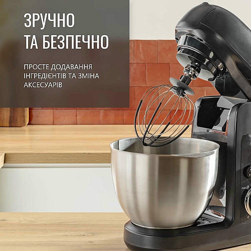 Кухонная машина Tefal Bake Partner 1100Вт, чаша-металл, корпус-пластик, насадок-6, черный