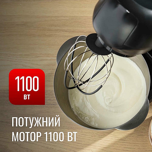 Кухонная машина Tefal Bake Partner 1100Вт, чаша-металл, корпус-пластик, насадок-6, черный