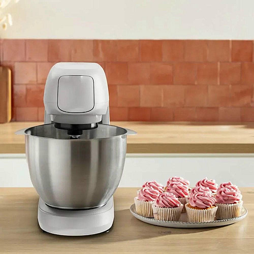 Кухонная машина Tefal Bake Partner 1100Вт, чаша-металл, корпус-пластик, насадок-8, белый