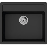 Мойка кухонная Hansgrohe S52, гранит, прямоугольник, без крыла, 550х490х190мм, чаша – 1, врезная, S520-F510, черный графит
