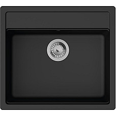 Мойка кухонная Hansgrohe S52, гранит, прямоугольник, без крыла, 550х490х190мм, чаша – 1, врезная, S520-F510, черный графит