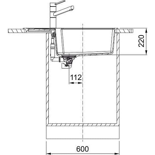 Мойка кухонная Franke Urban, фрагранит, прямоугольник, с крылом, 780х500х220мм, чаша - 1, накладная, UBG 611-78 XL, оникс