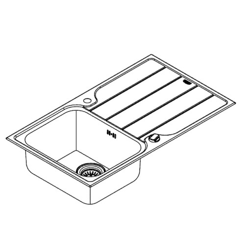 Мийка кухонна Grohe K500 прямокут., з крилом, 1000x500x200мм, врізна, нержавіюча сталь