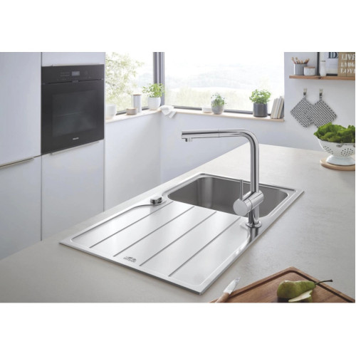 Мийка кухонна Grohe K500 прямокут., з крилом, 1000x500x200мм, врізна, нержавіюча сталь