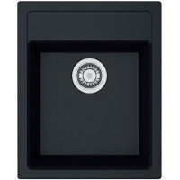 Мийка кухонна Franke Sirius, тектонайт, прямокутник, з крилом, 430х530х200мм, чаша - 1, накладна, SID 610-40, чорний матовий