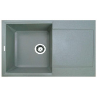 Мийка кухонна Adamant Horizon, штучний камінь, прямокут., з крилом, 780х495х230мм, чаша - 1, врізна, сірий