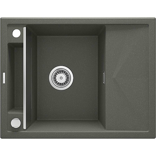 Мойка кухонная Deante Magnetic, гранит, прямоугольная, с крылом, 640х500х219мм, чаша - 1, врезная, антрацит