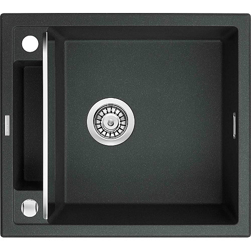 Мойка кухонная Deante Magnetic, гранит, квадрат, без крыла, 560х500х219мм, чаша – 1, накладная, металлический графит