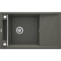 Мойка кухонная Deante Magnetic, гранит, прямоугольная, с крылом, 820х500х219мм, чаша - 1, накладная, антрацит