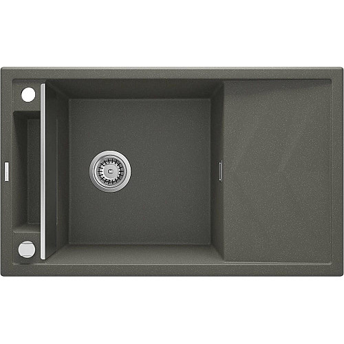 Мойка кухонная Deante Magnetic, гранит, прямоугольная, с крылом, 820х500х219мм, чаша - 1, накладная, антрацит