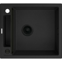 Мойка кухонная Deante Magnetic, гранит, квадрат, без крыла, 560х500х219мм, чаша – 1, накладная, черный матовый