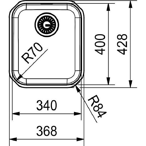 Мойка кухонная Franke Smart, нерж.сталь, прямоугольник, без крыла, 341х401мм, чаша – 1, монтаж под столешницу, SRX 110-34, нерж полиров.