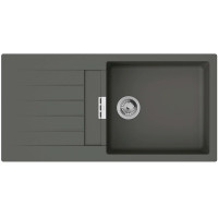 Мийка кухонна Hansgrohe S52, граніт, прямокутник, з крилом, 980х480х190мм, чаша - 1, врізна, S52-F480, сірий камінь