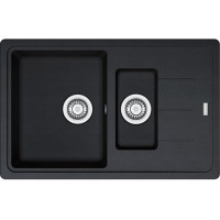 Мийка кухонна Franke Basis, фраграніт, прямокутник, з крилом, 780х500х200мм, чаша - 2, накладна, BFG 651-78, онікс