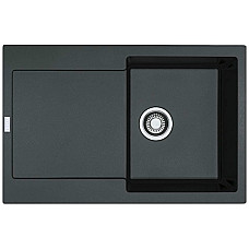 Мийка кухонна Franke Centro, фраграніт, прямокутник, з крилом, 780х500х200мм, чаша - 1, врізна, CNG 611-78 XL, чорний матовий