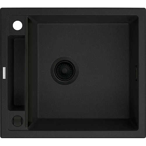 Мойка кухонная Deante Magnetic, гранит, квадрат, без крыла, 560х500х219мм, чаша – 1, накладная, черный матовый