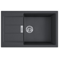 Мойка кухонная Franke Sirius, тектонайт, прямоугольник, с крылом, 780х500х200мм, чаша - 1, накладная, S2D 611-78 XL, черный