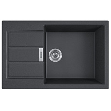 Мийка кухонна Franke Sirius, тектонайт, прямокутник, з крилом, 780х500х200мм, чаша - 1, накладна, S2D 611-78 XL , чорний