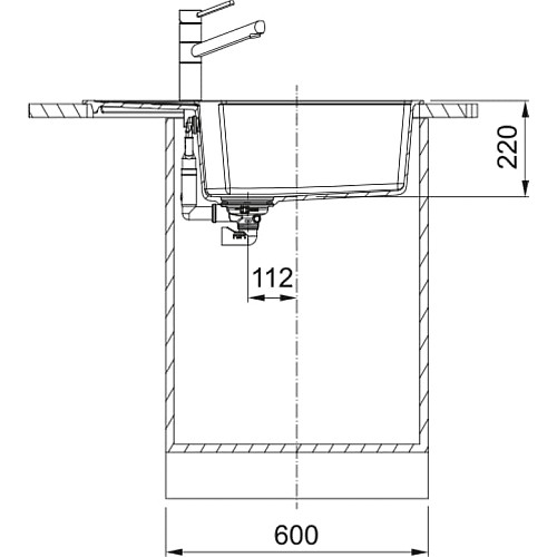 Мойка кухонная Franke Urban, фрагранит, прямоугольник, с крылом, 780х500х220мм, чаша – 1, накладная, UBG 611-78 XL, белый