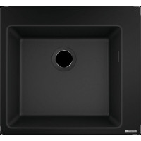 Мийка кухонна Hansgrohe S51, граніт, квадрат, без крила, 560х510х190мм, чаша - 1, накладна, S510-F450, чорний графіт