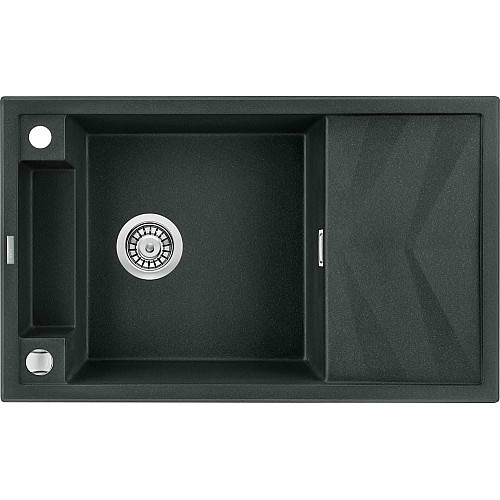 Мойка кухонная Deante Magnetic, гранит, прямоугольник, с крылом, 820х500х219мм, чаша – 1, накладная, металлический графит.