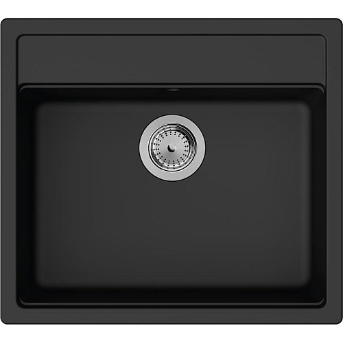 Мойка кухонная Hansgrohe S52, гранит, прямоугольник, без крыла, 550х490х190мм, чаша – 1, врезная, S520-F510, черный графит